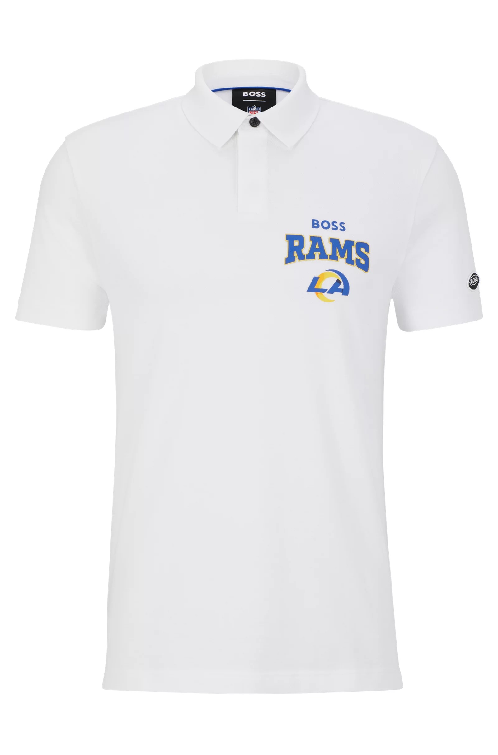 Футболка поло Boss X Nfl Cotton-piqué With Collaborative Branding Rams, белый футболка поло boss x nfl cotton piqué with collaborative branding rams черный