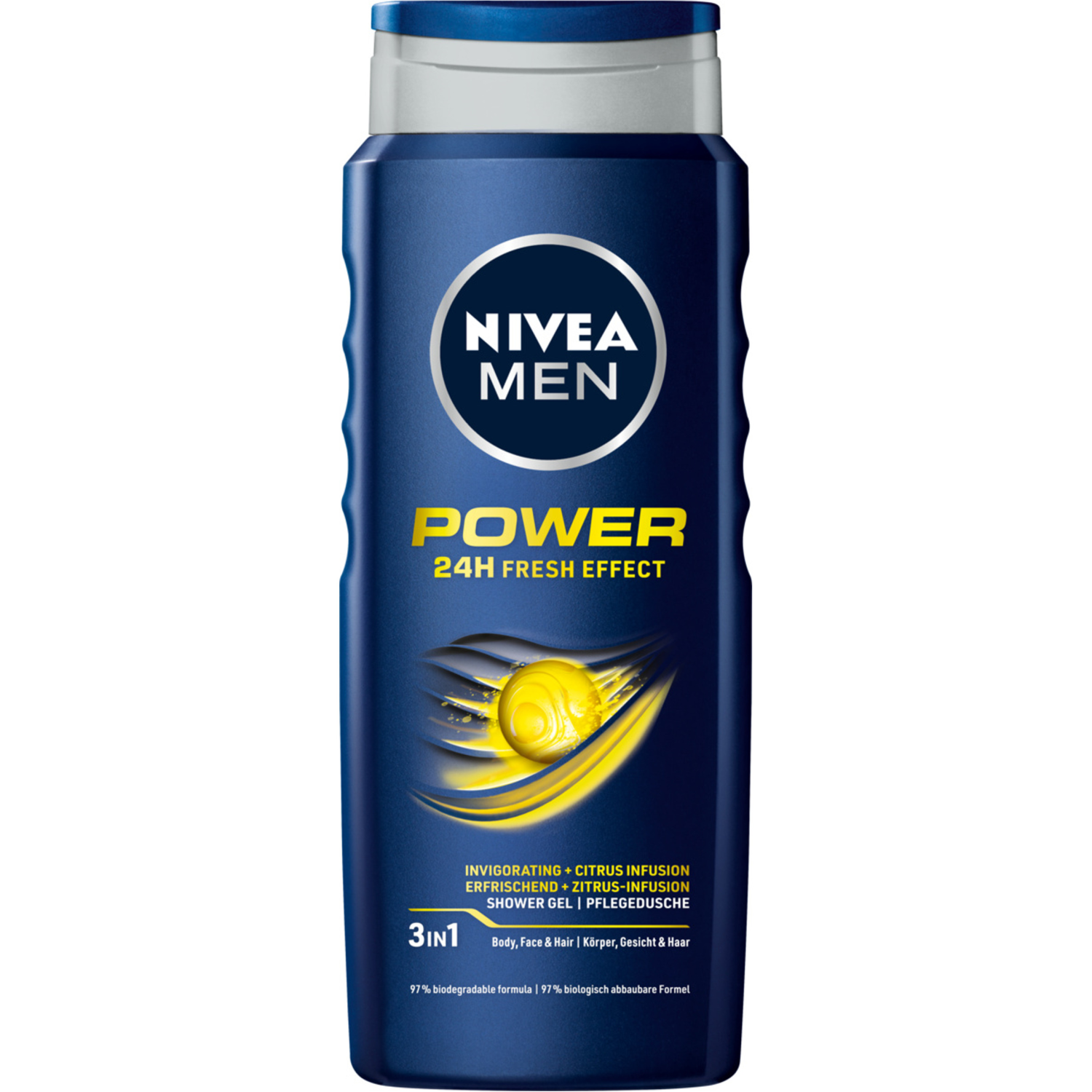 Nivea MEN Power Fresh освежающий гель для душа для мужчин, 500 мл - фото