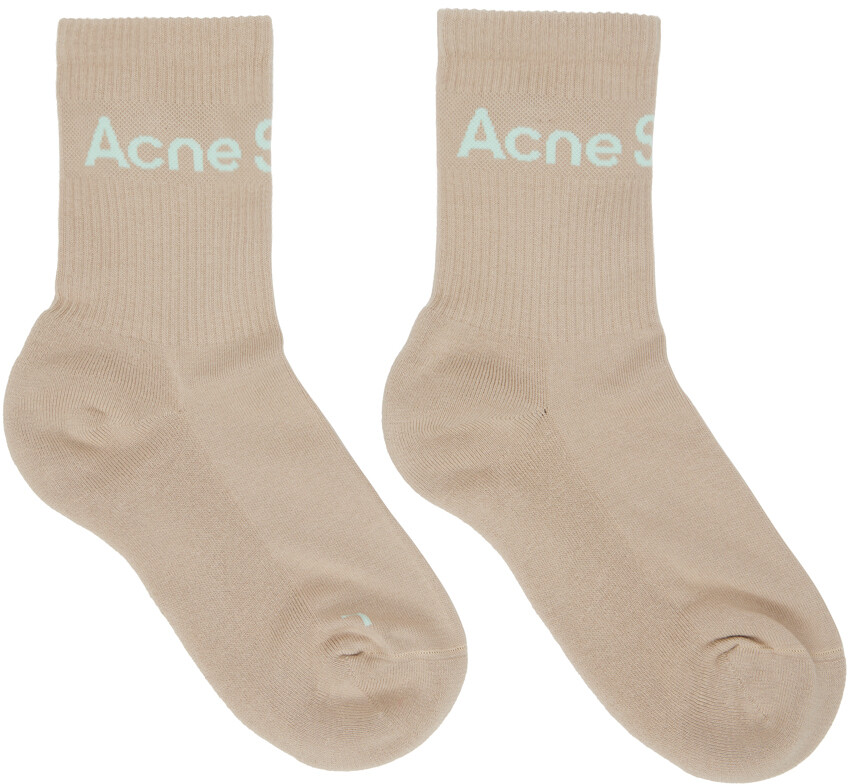 

Бежевые носки с логотипом Acne Studios