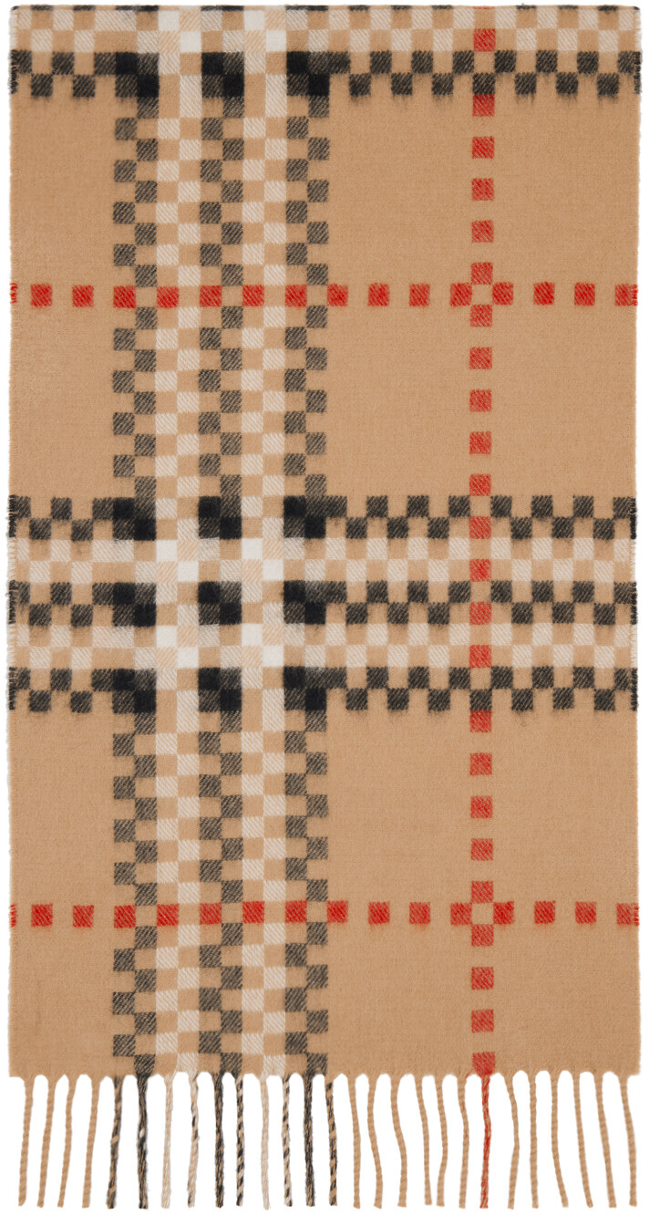 

Бежевый шарф в клетку Pixel Burberry