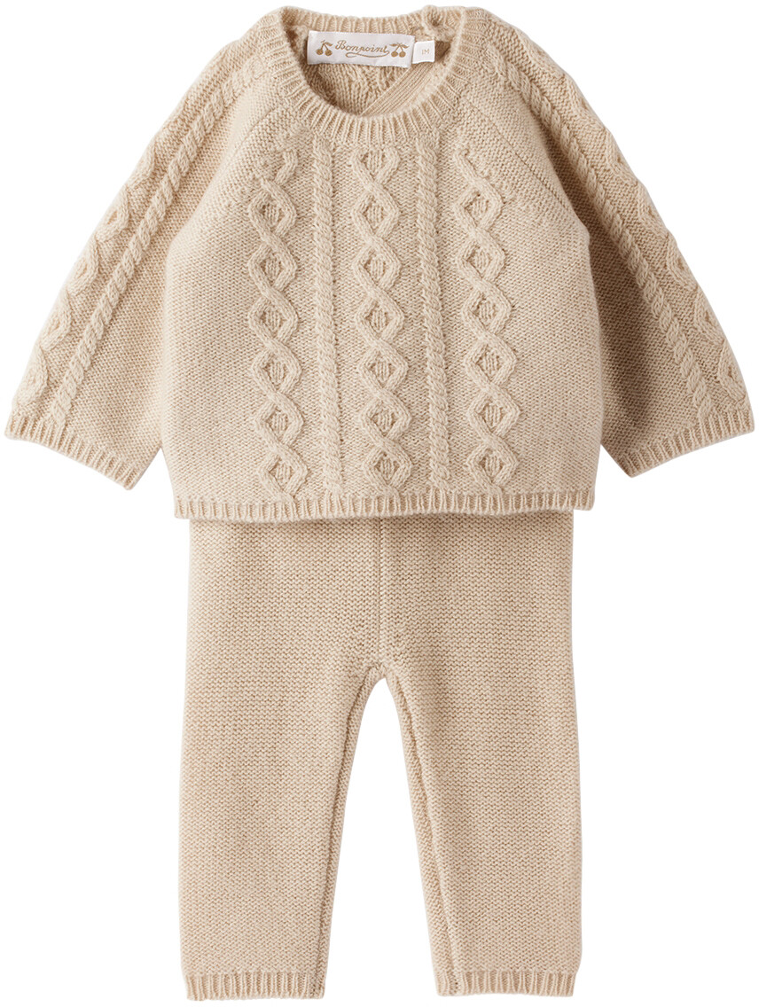 

Свитер и брюки Baby Beige Bergamote Bonpoint