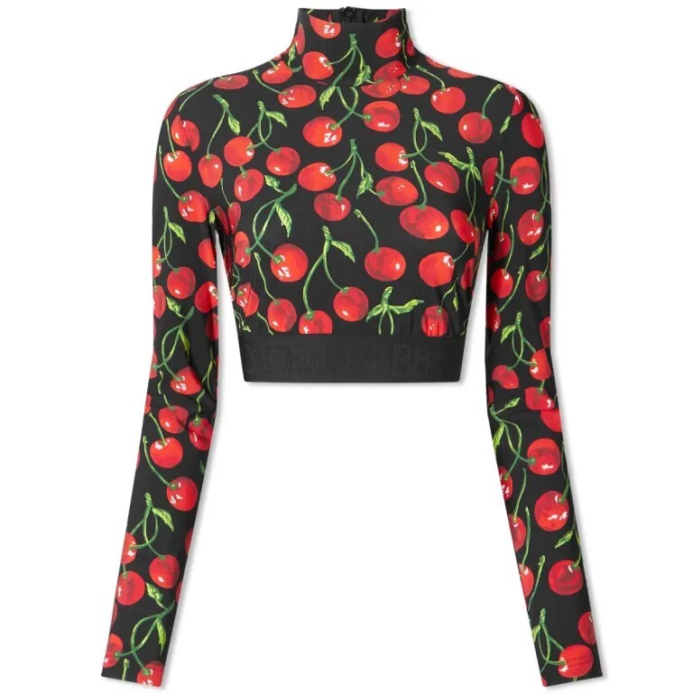 

Укороченный топ dolce & gabbana с принтом вишни, мульти