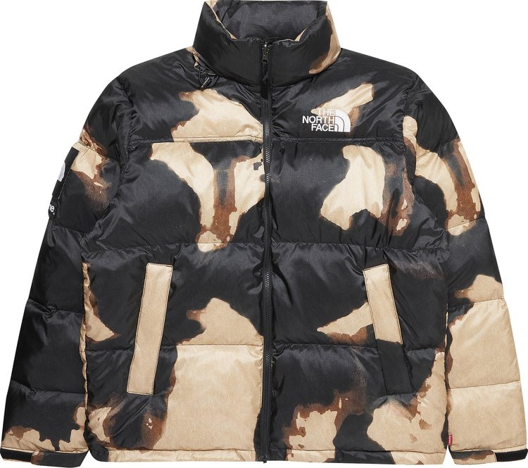 Куртка Supreme x The North Face Bleached Denim Print Nuptse Jacket 'Black',  черный – заказать из-за рубежа в