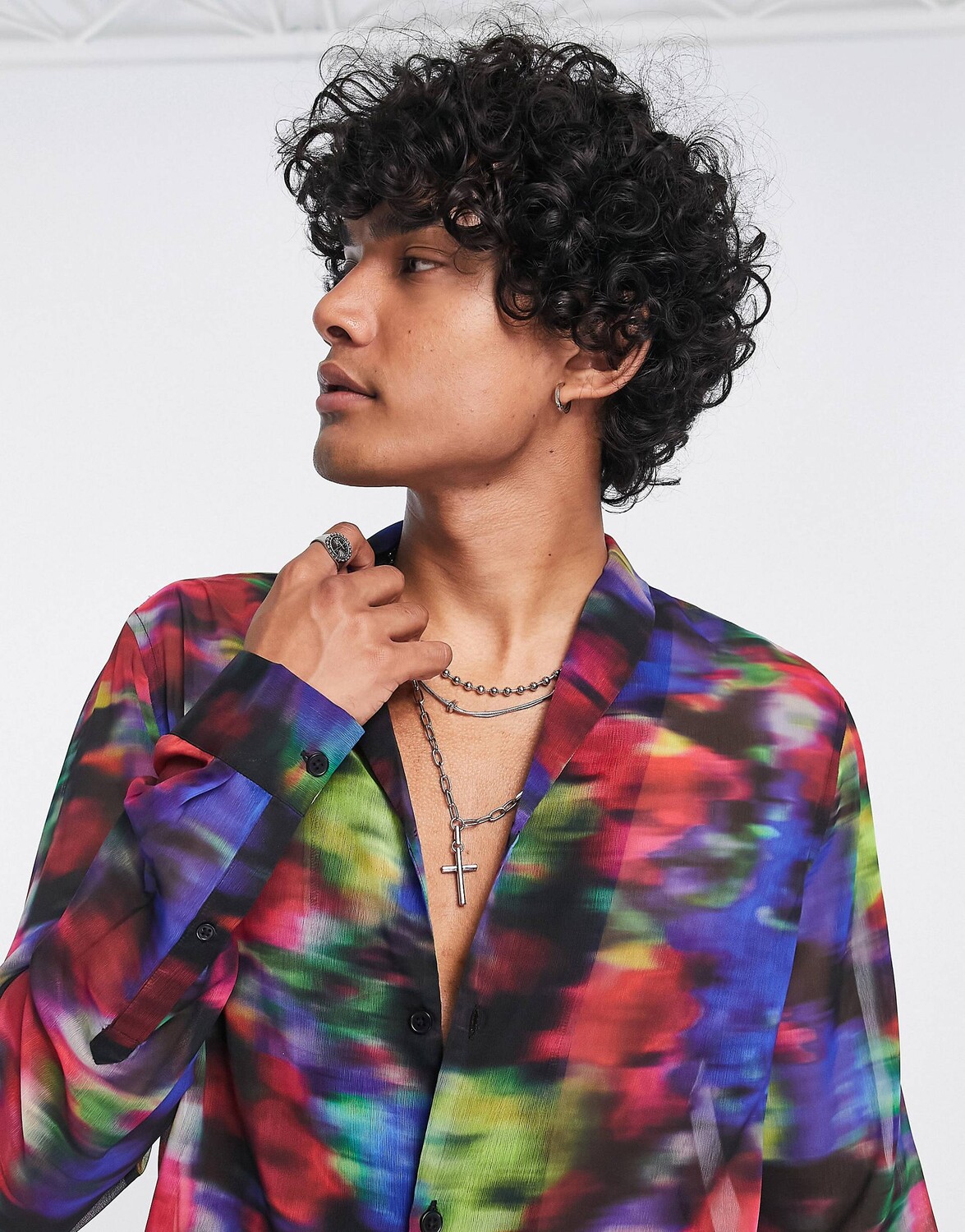 

Прозрачная плиссированная рубашка с цветочным принтом ASOS DESIGN