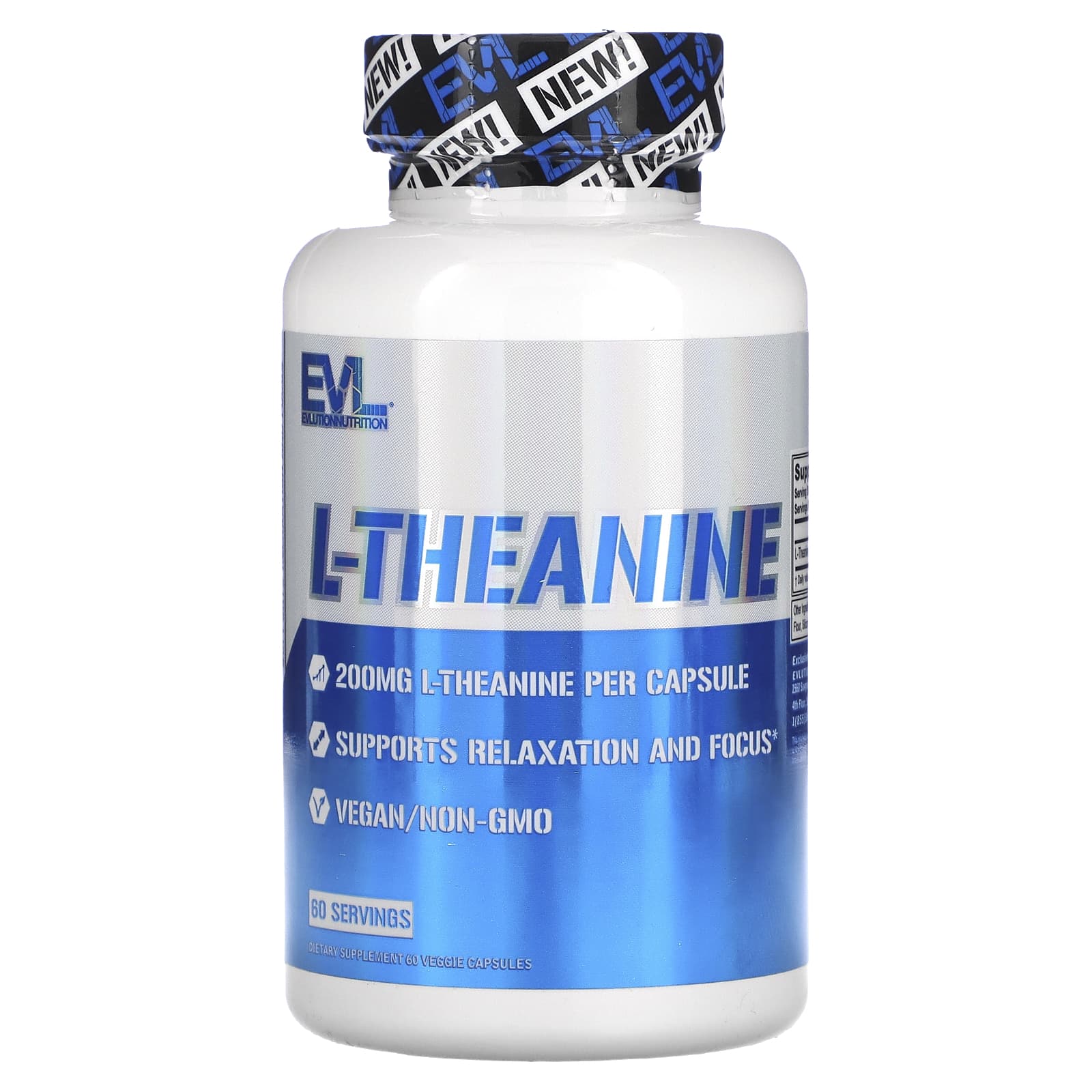L-Теанин EVLution Nutrition, 60 растительных капсул рисовая мука aroy d 400г пл упак