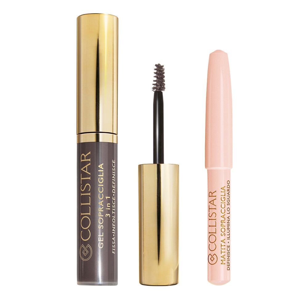 

Collistar Perfect Eyebrow Gel красящий гель для бровей 2 Castano Asia + Brightening Eyebrow Pencil карандаш для бровей