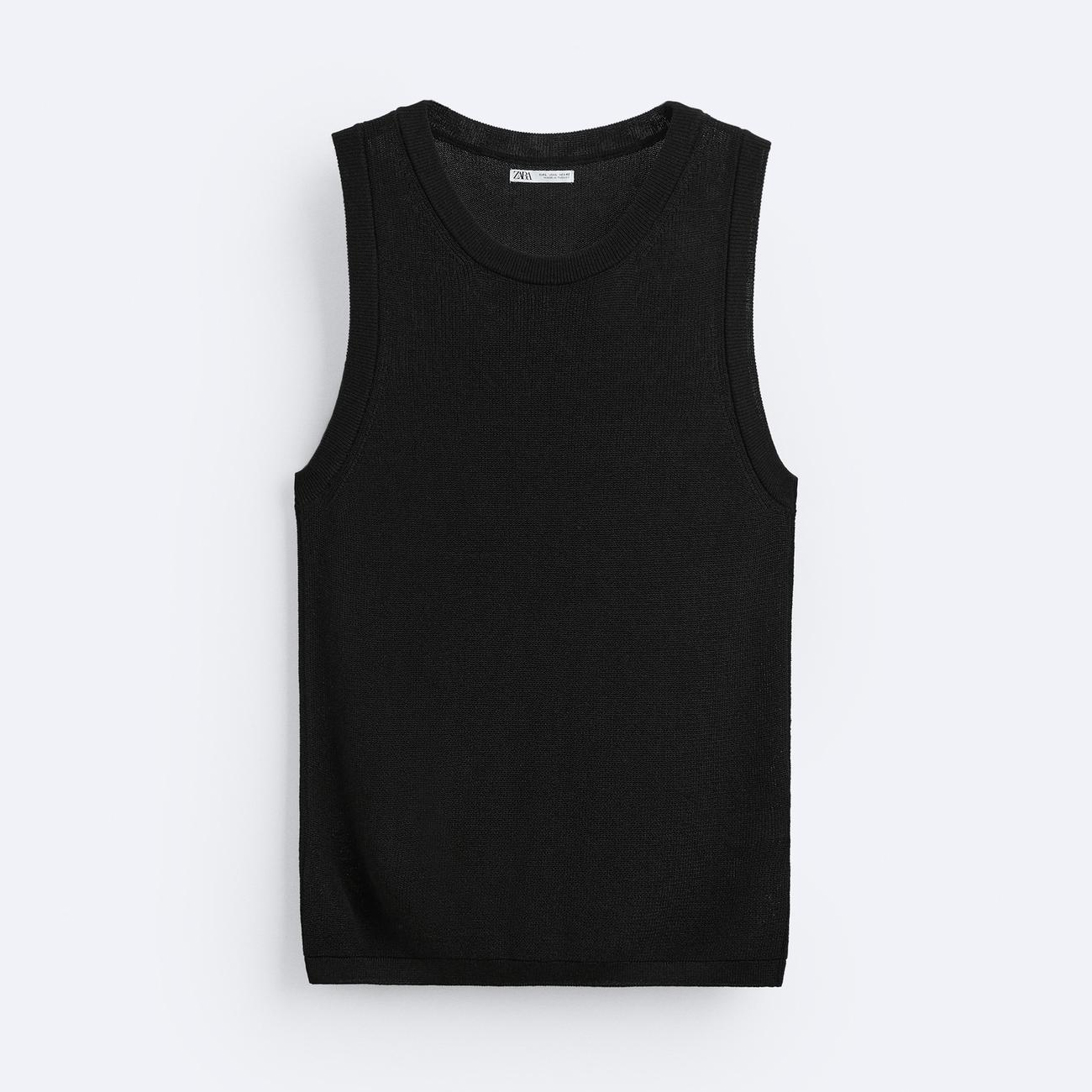 Майка Zara Knit, черный футболка zara printed knit черный