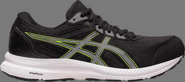 Кроссовки gel contend 8 'black lime' Asics, черный - фото