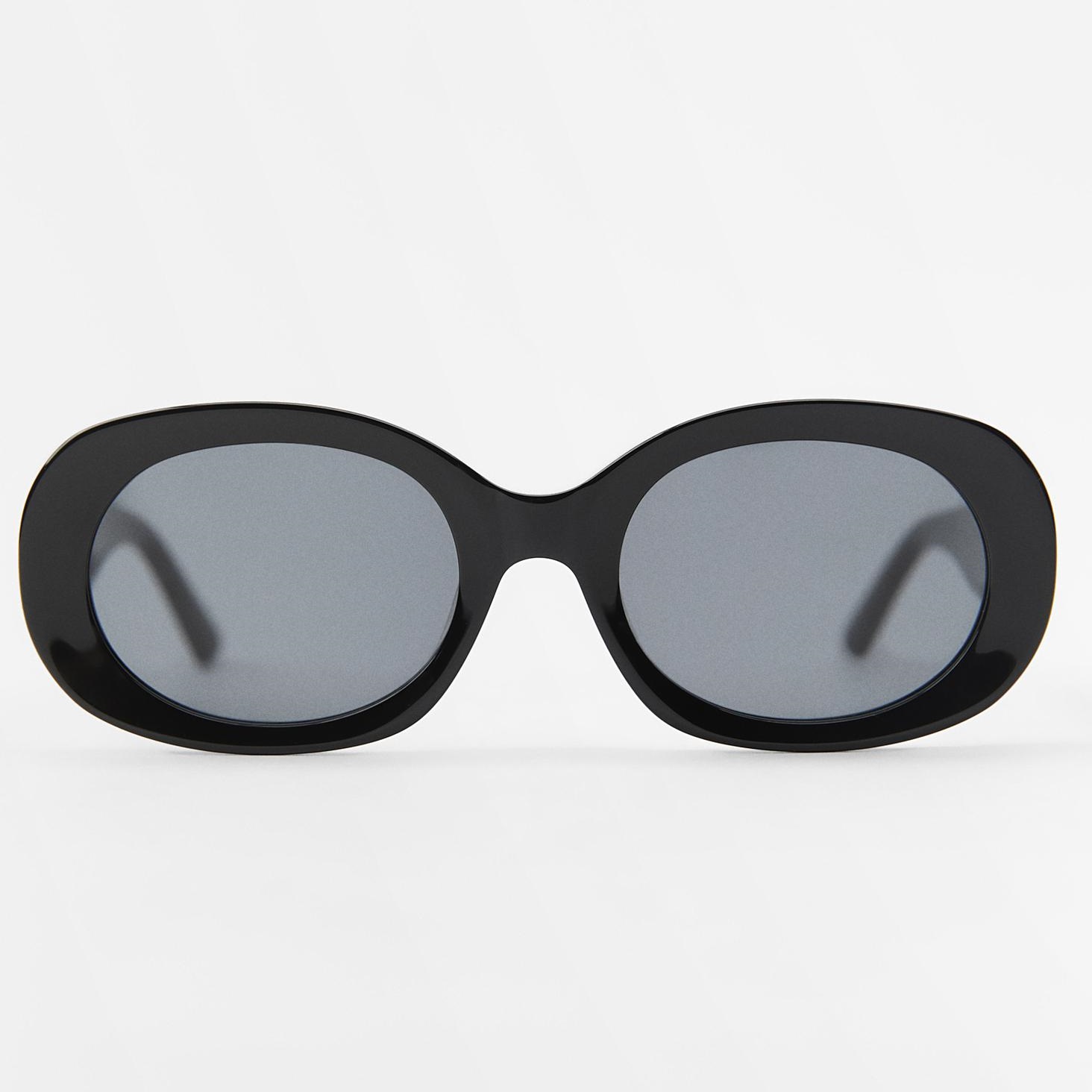 Солнцезащитные очки Zara Oval Acetate, черный солнцезащитные очки zara oval серый