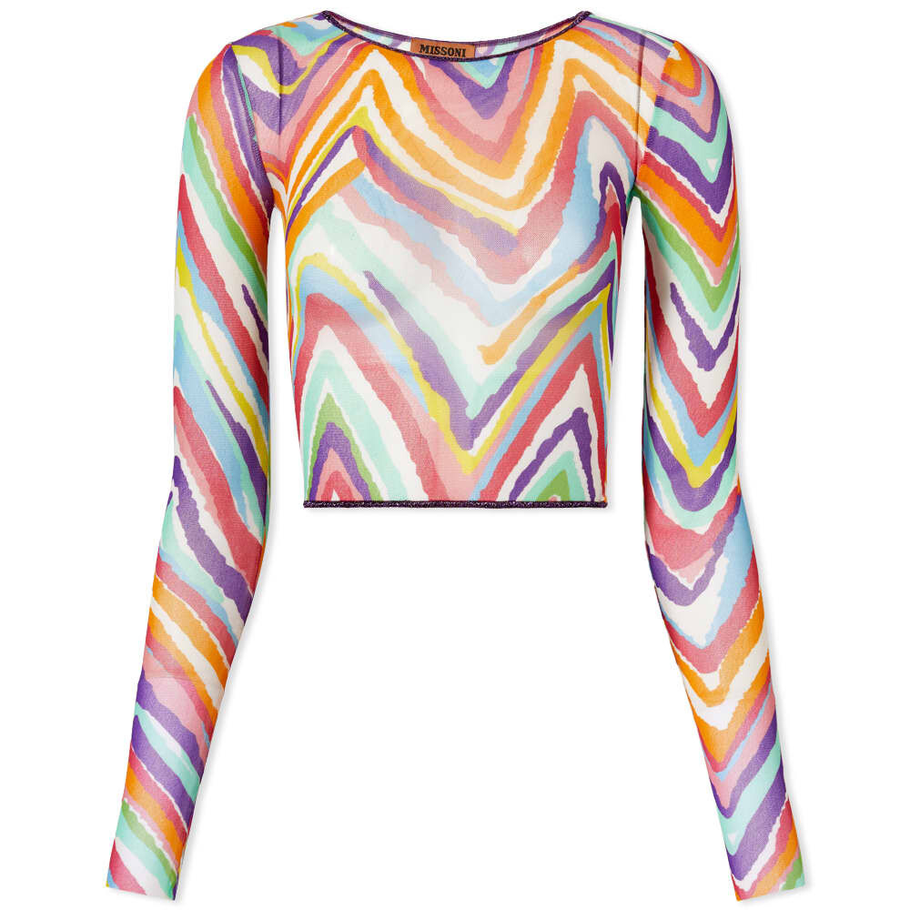 

Футболка Missoni Sheer Chevron Crop Top, Серый