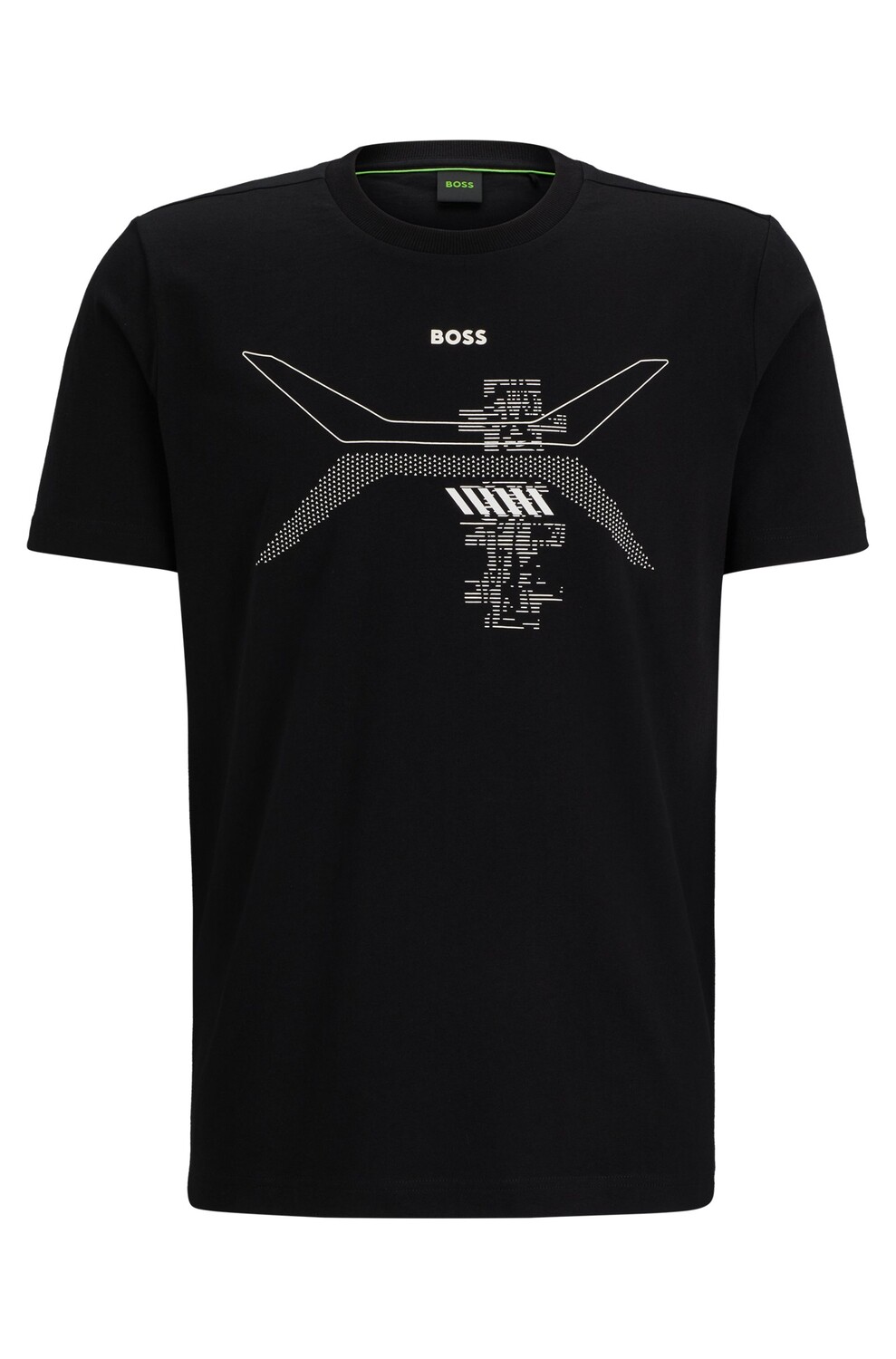 

Футболка Boss Cotton-jersey T-shirt With Crew Neck And Seasonal Artwork, черный