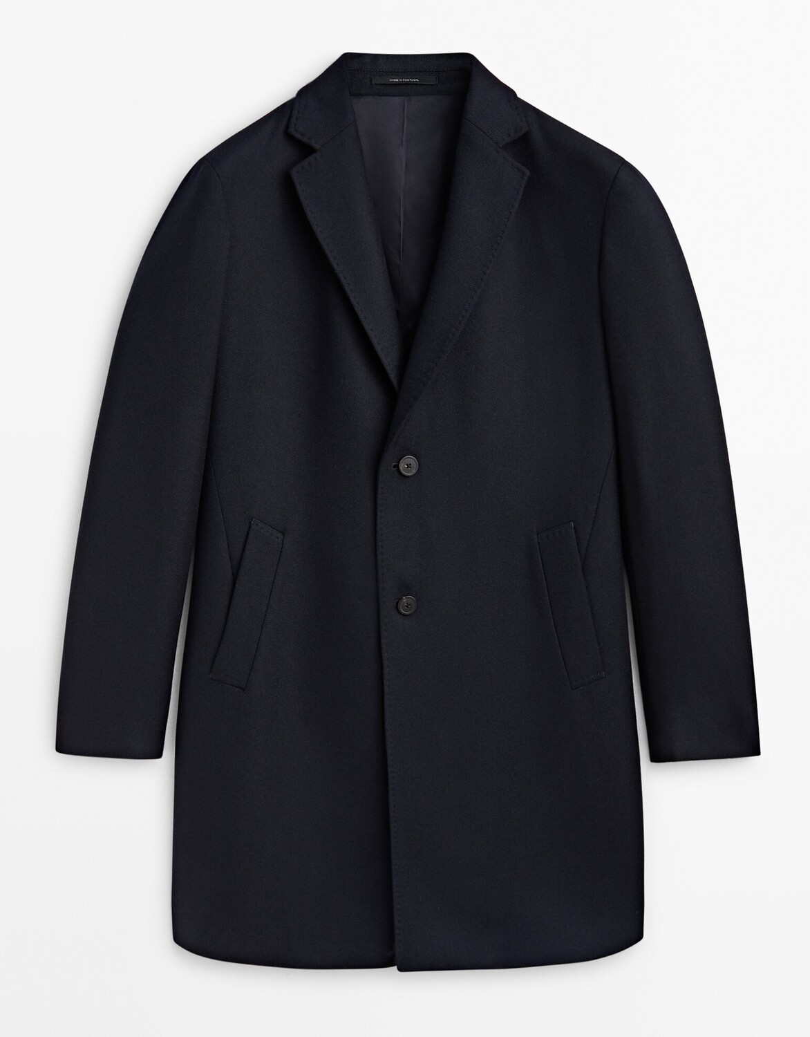 

Пальто Massimo Dutti 100% Wool Twill, темно-синий