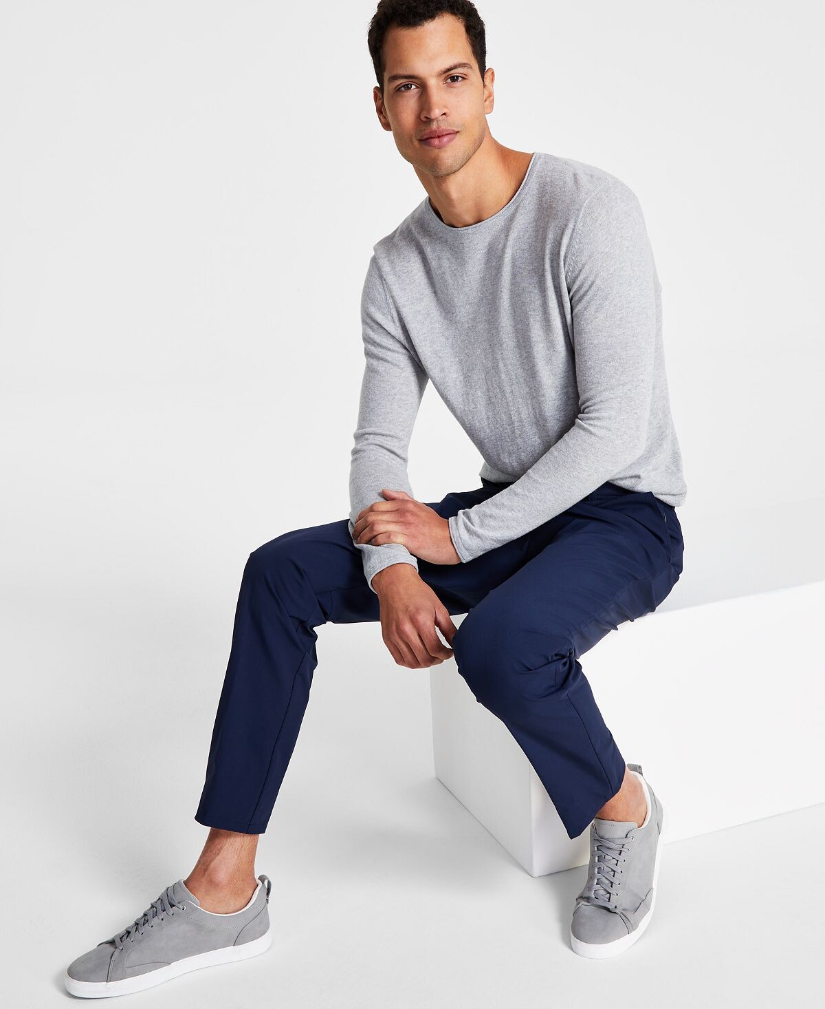 

Мужские классические брюки slim fit tech solid performance Calvin Klein, синий