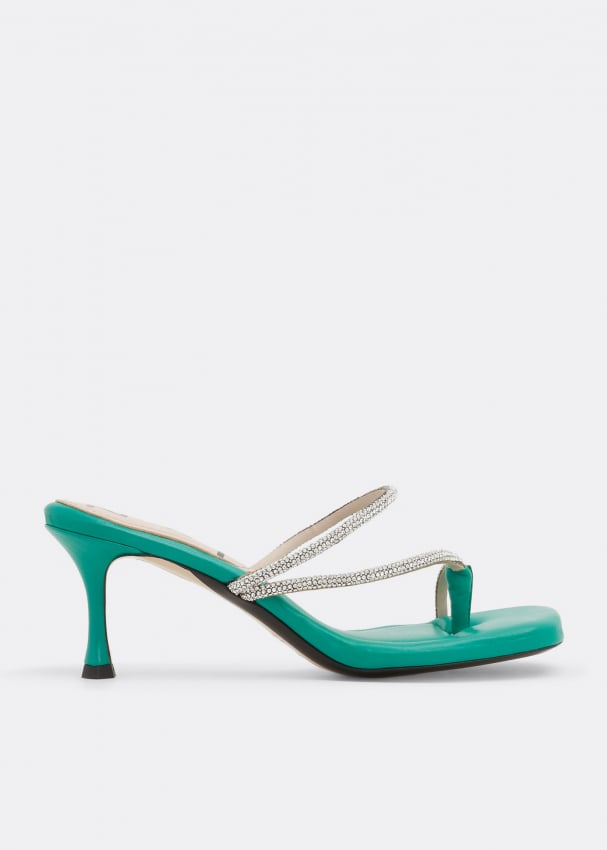 Сандалии NO.21 Crystal-embellished sandals, зеленый