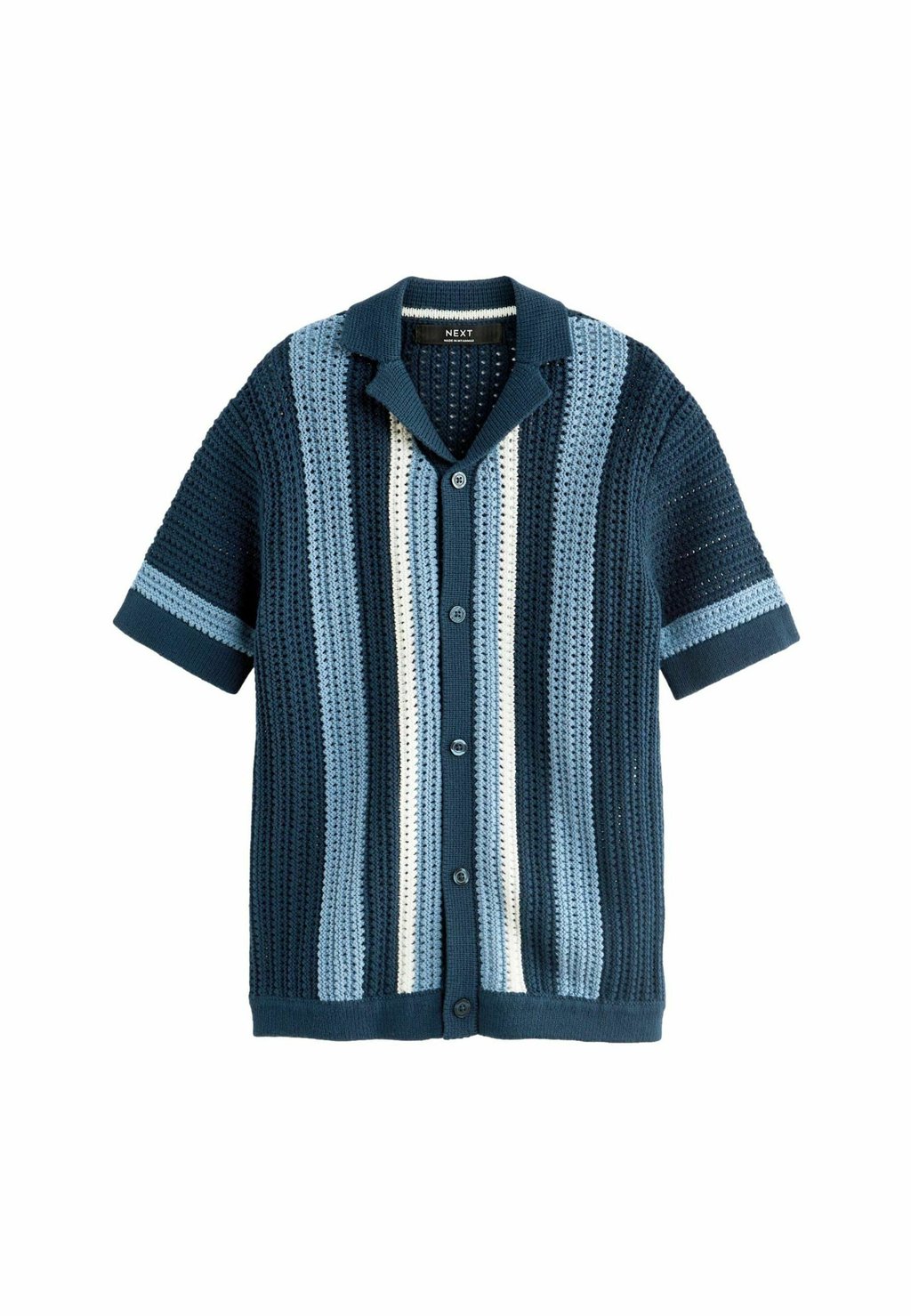 Рубашка-поло STRIPE SHORT SLEEVED REGULAR FIT Next, цвет blue рубашка поло standard fit short sleeved ac