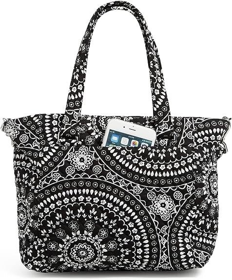 

Хлопковая сумка через плечо Vera Bradley с несколькими ремешками, черный медальон-бандана