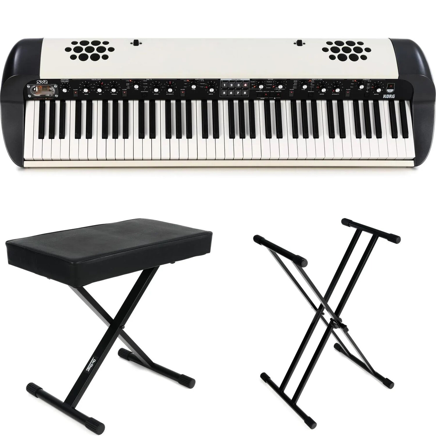 

Комплект винтажного сценического фортепиано Korg SV-2SP, 73 клавиши, основные предметы первой необходимости