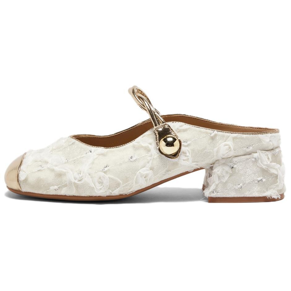 

Мюли женские с закрытым носком женские Basto, цвет Off-white/gold