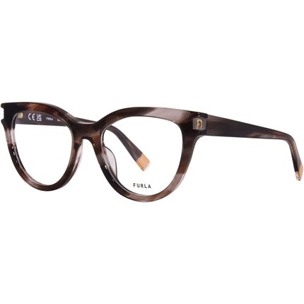 

Женские очки Furla VFU679 06BZ, серые в полоску, кошачий глаз во всю оправу, 51 мм