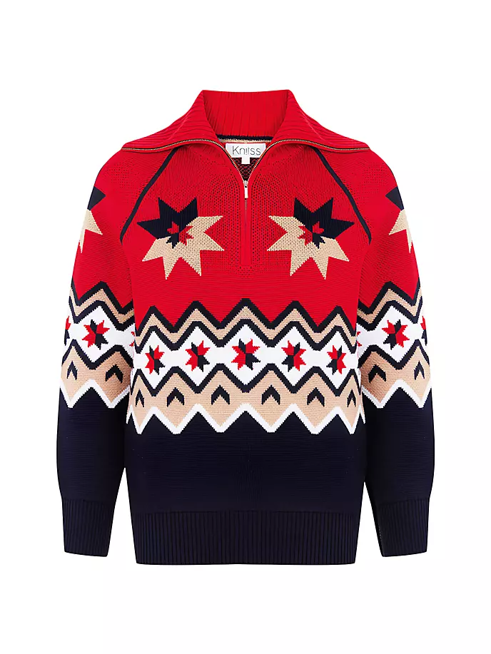 

Свитер на молнии из шерсти Dolomites Knitss, многоцветный