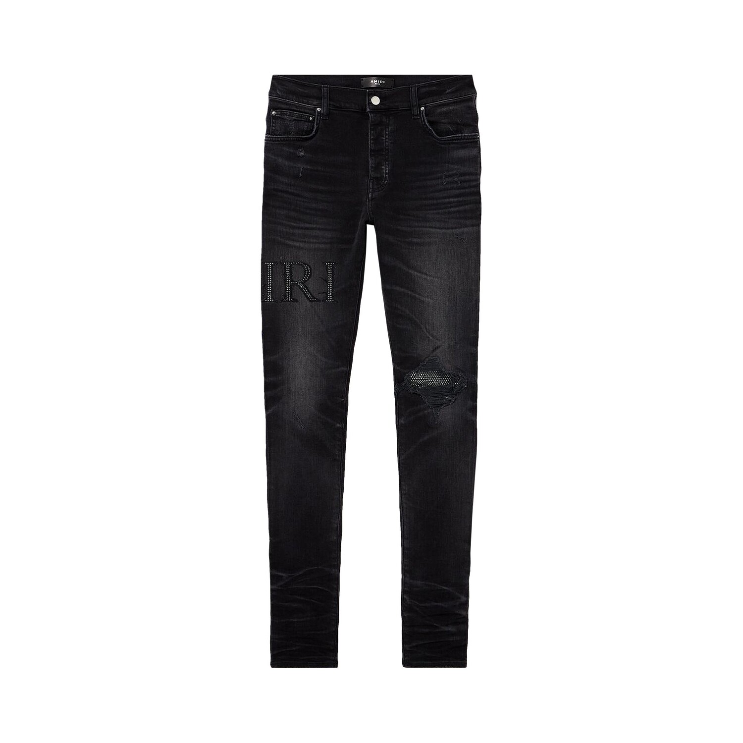 

Джинсы Amiri Crystal Logo, Отбеленный индиго