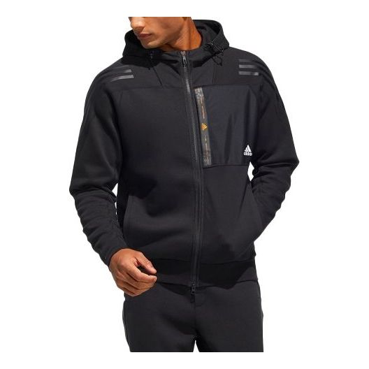 цена Куртка adidas Solid Color Knit Hooded Jacket Black, черный