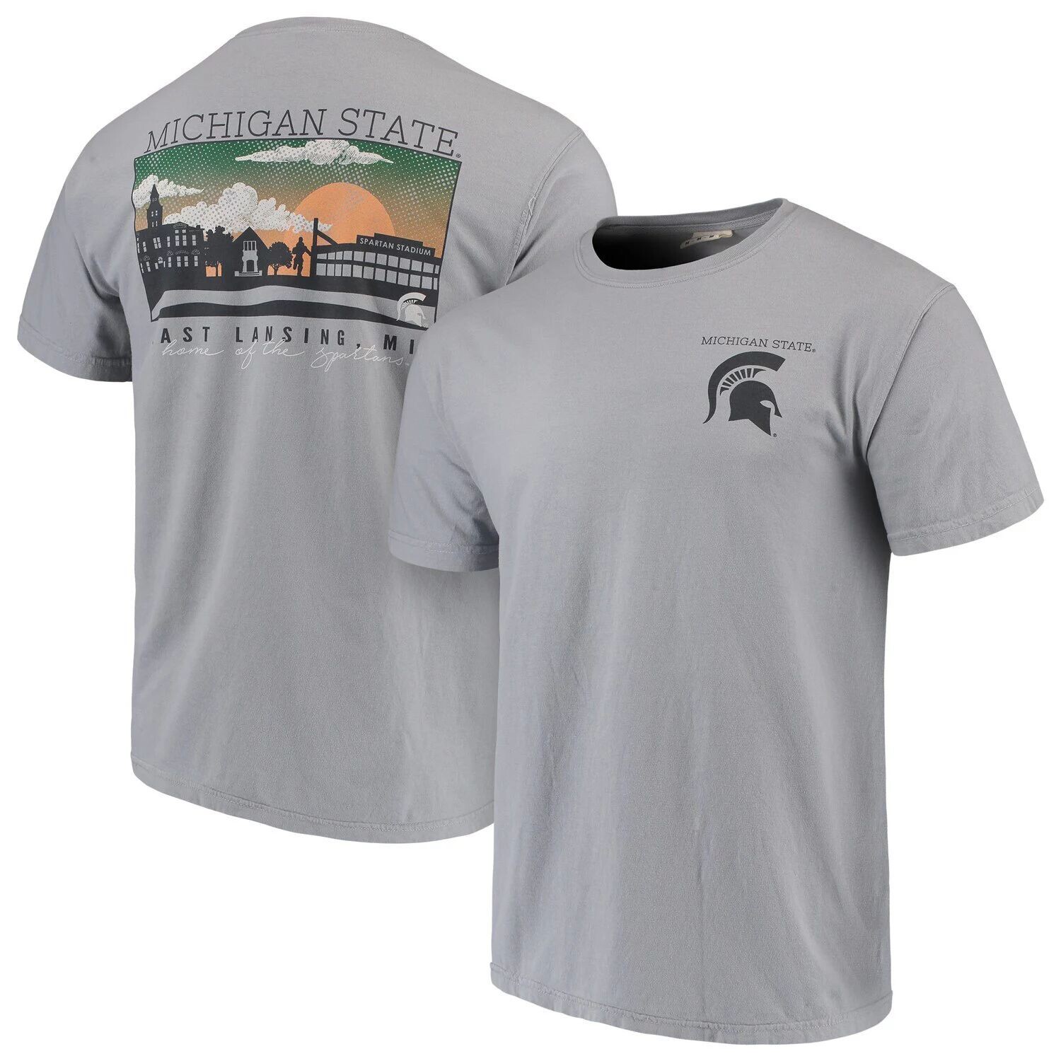 

Мужская серая футболка Michigan State Spartans Comfort Colors Campus Scenery