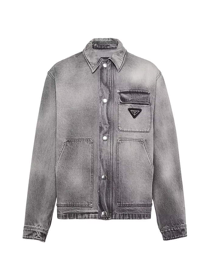 Джинсовая блузонная куртка Prada, серый