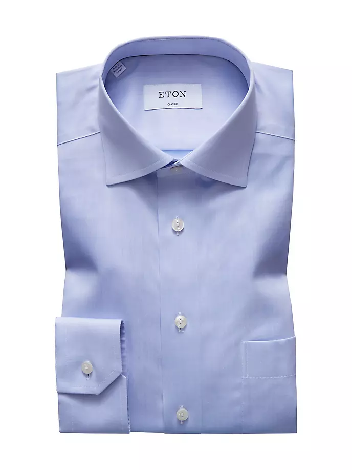 Классическая рубашка из твила классического кроя Eton, синий