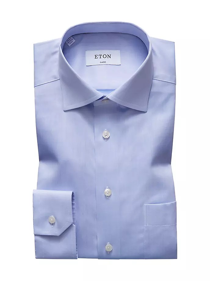

Классическая рубашка из твила классического кроя Eton, синий