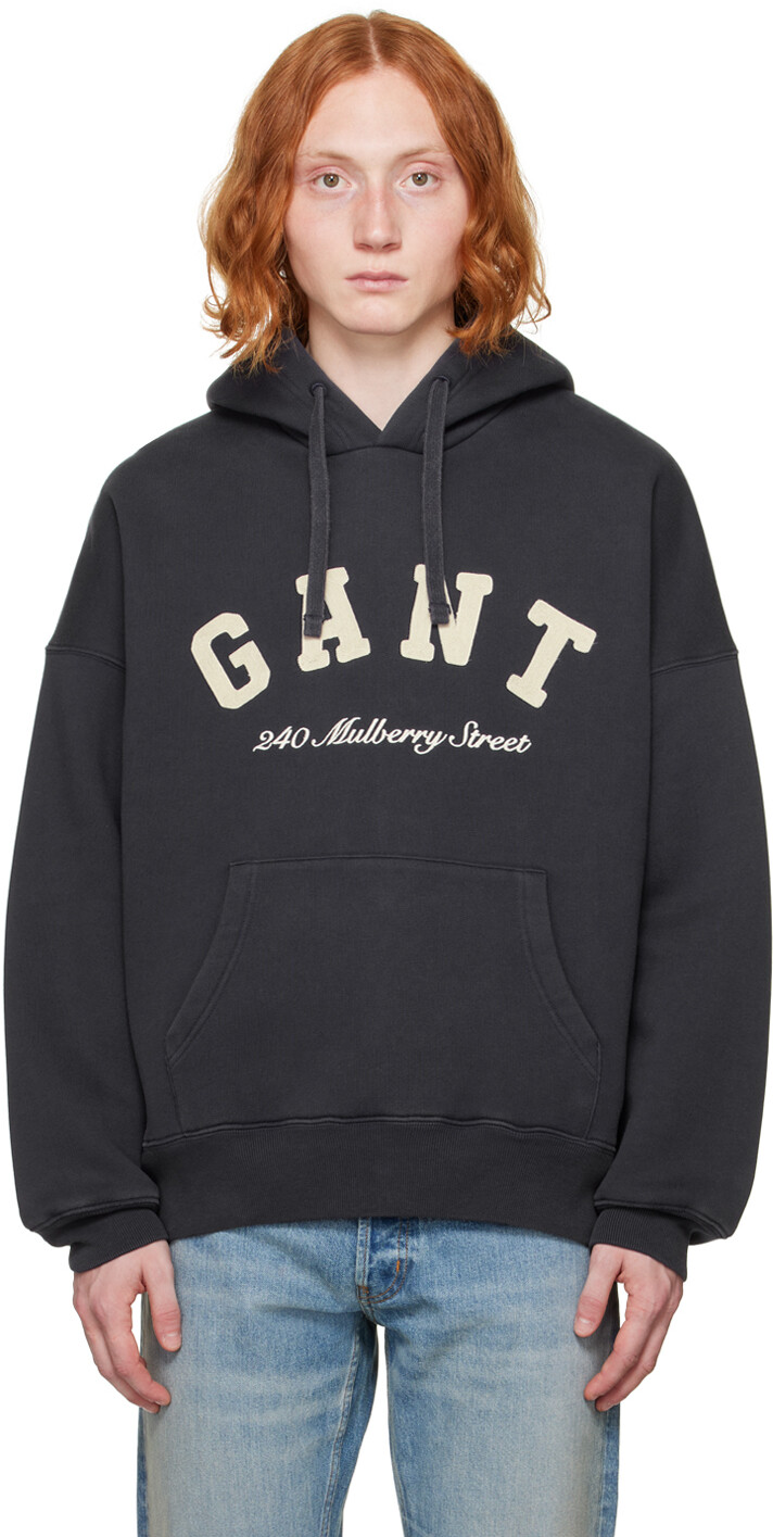 

Синий худи с вышивкой Evening Gant