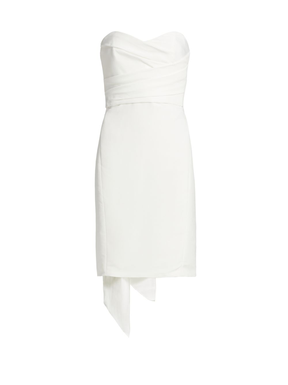 Шелковое платье с бантом из файля без бретелек Amsale, белый