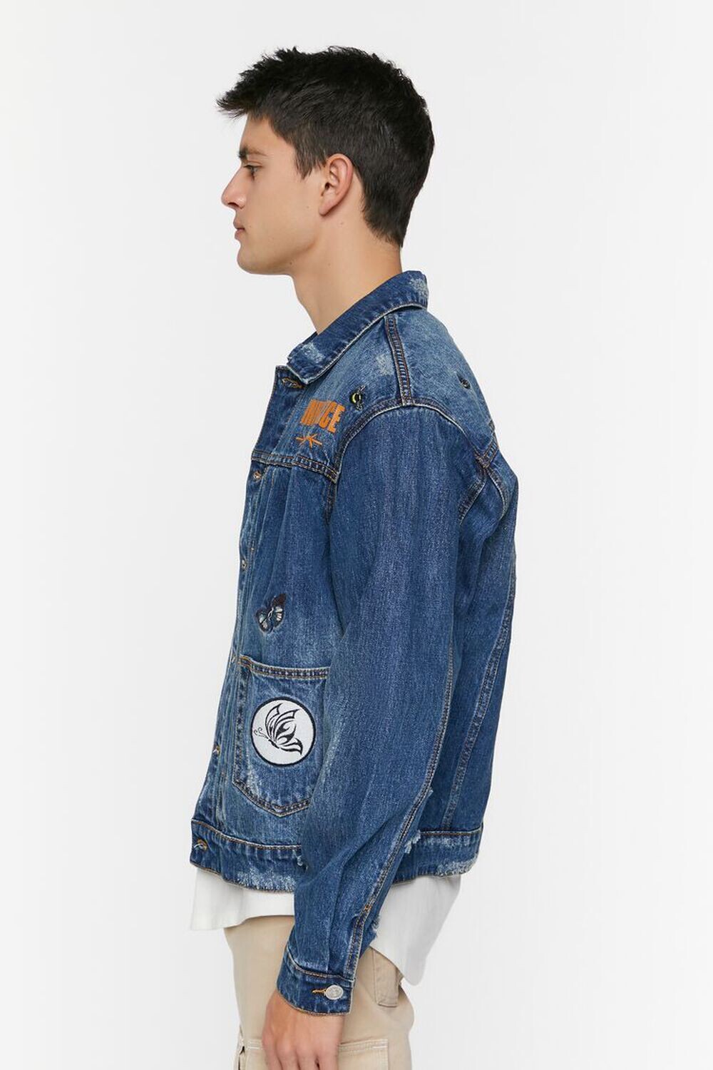 

Джинсовая куртка Peace с вышивкой Forever 21, деним