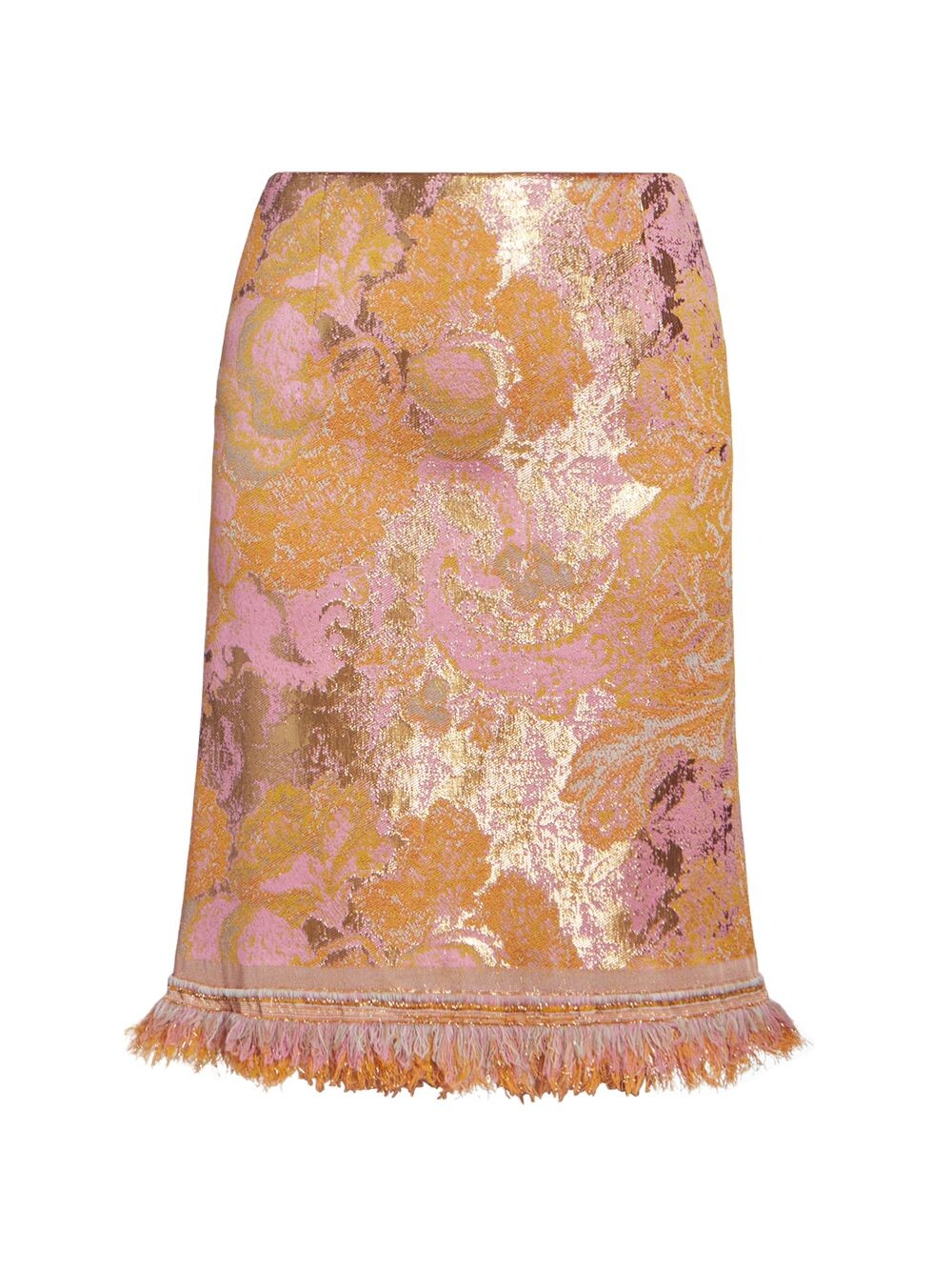 

Жаккардовая юбка до колен Salby с бахромой Dries Van Noten, роза