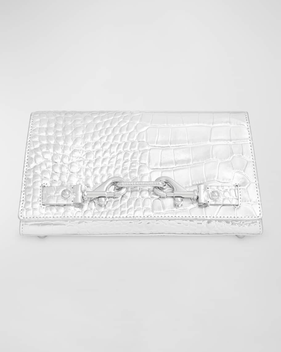 

Кожаная сумка через плечо Lou с тиснением под крокодила Rebecca Minkoff