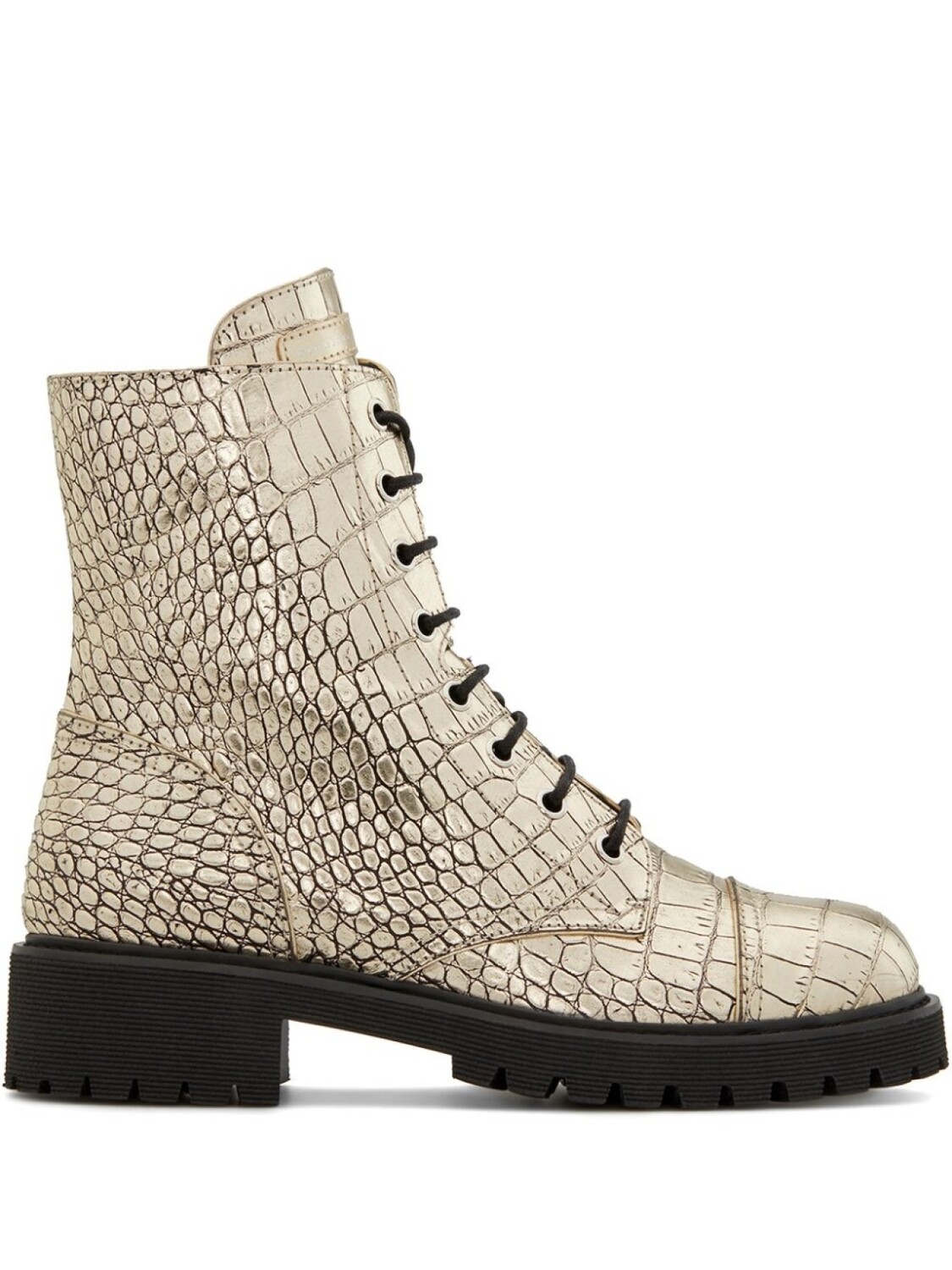 

Giuseppe Zanotti ботинки Thora с тиснением под кожу крокодила, золотистый
