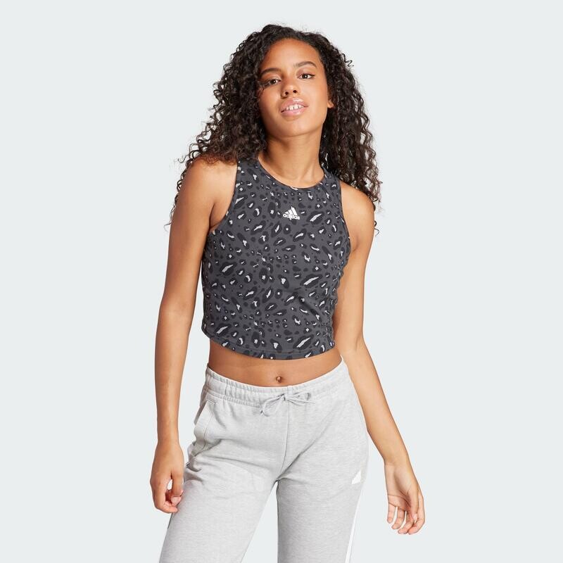 

Укороченная майка Essentials с животным принтом ADIDAS, цвет grau