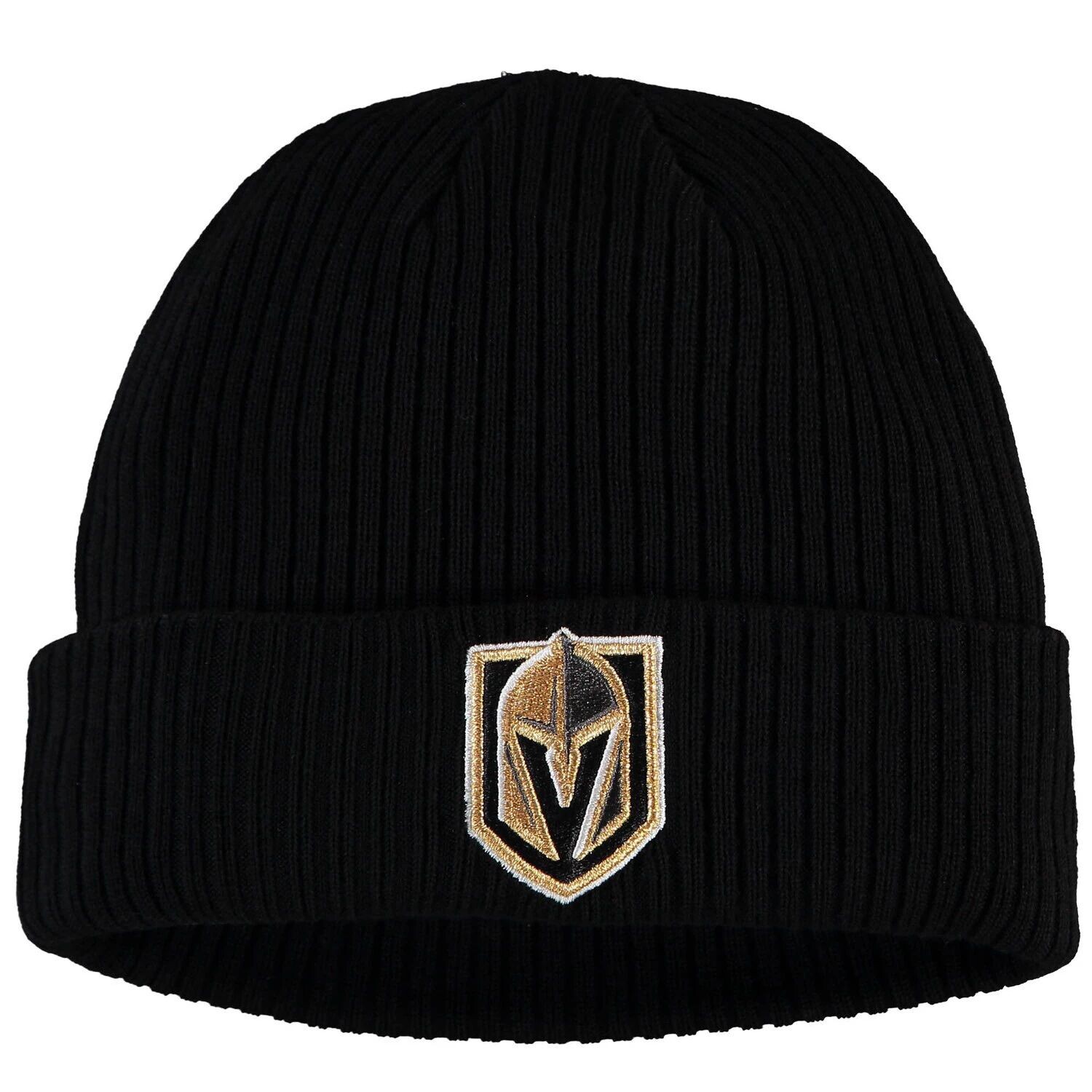 

Мужская черная вязаная шапка с логотипом Fanatics Vegas Golden Knights Core и манжетами