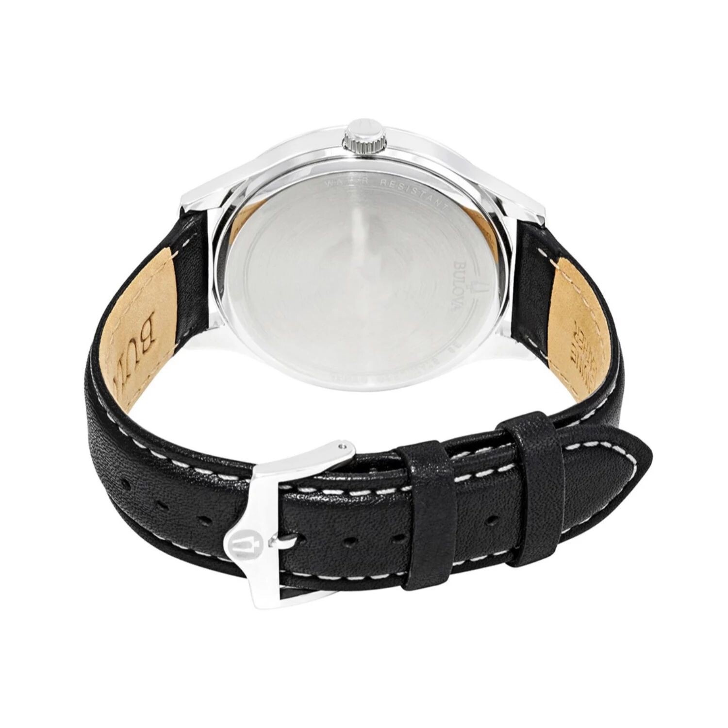 

Мужские классические часы с черным кожаным ремешком — 96B276 Bulova