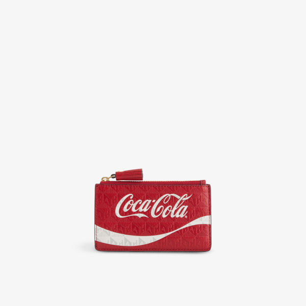 Кожаный картхолдер coca cola Anya Hindmarch, красный