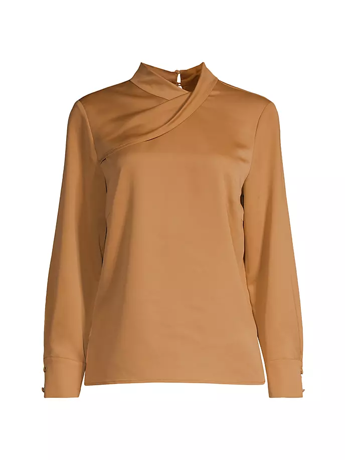 

Блузка из крепдешина с драпировкой Misook, цвет goldenwood