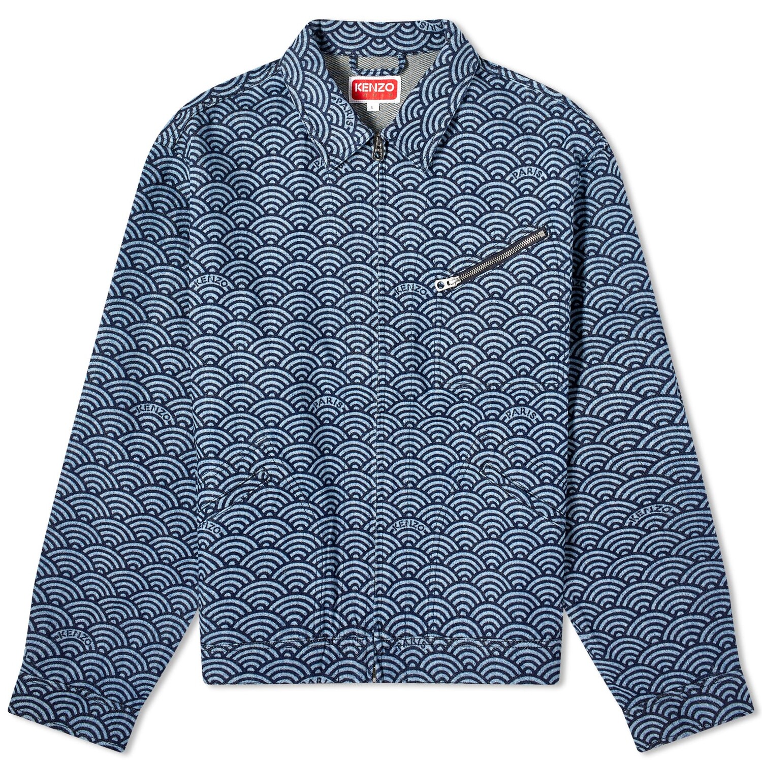 

Куртка Kenzo Seigaiha Denim, цвет Rinse Blue Denim