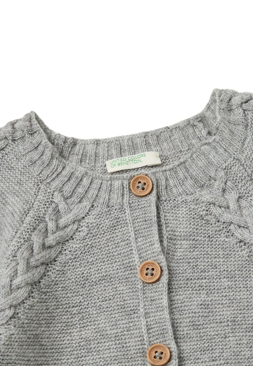 

Кардиган LINK STITCH CABLIN United Colors of Benetton, серый