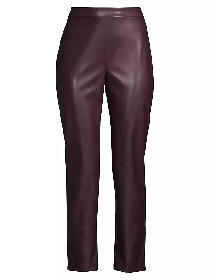 Укороченные брюки из веганской кожи Natori, цвет bordeaux