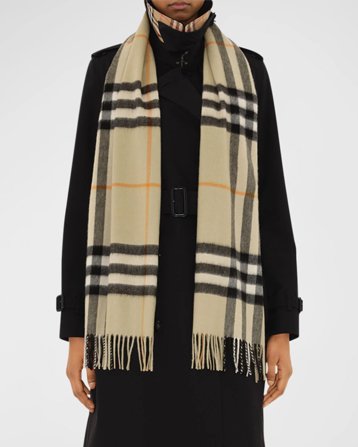 

Кашемировый шарф в клетку Giant Check Burberry, цвет Light Sage