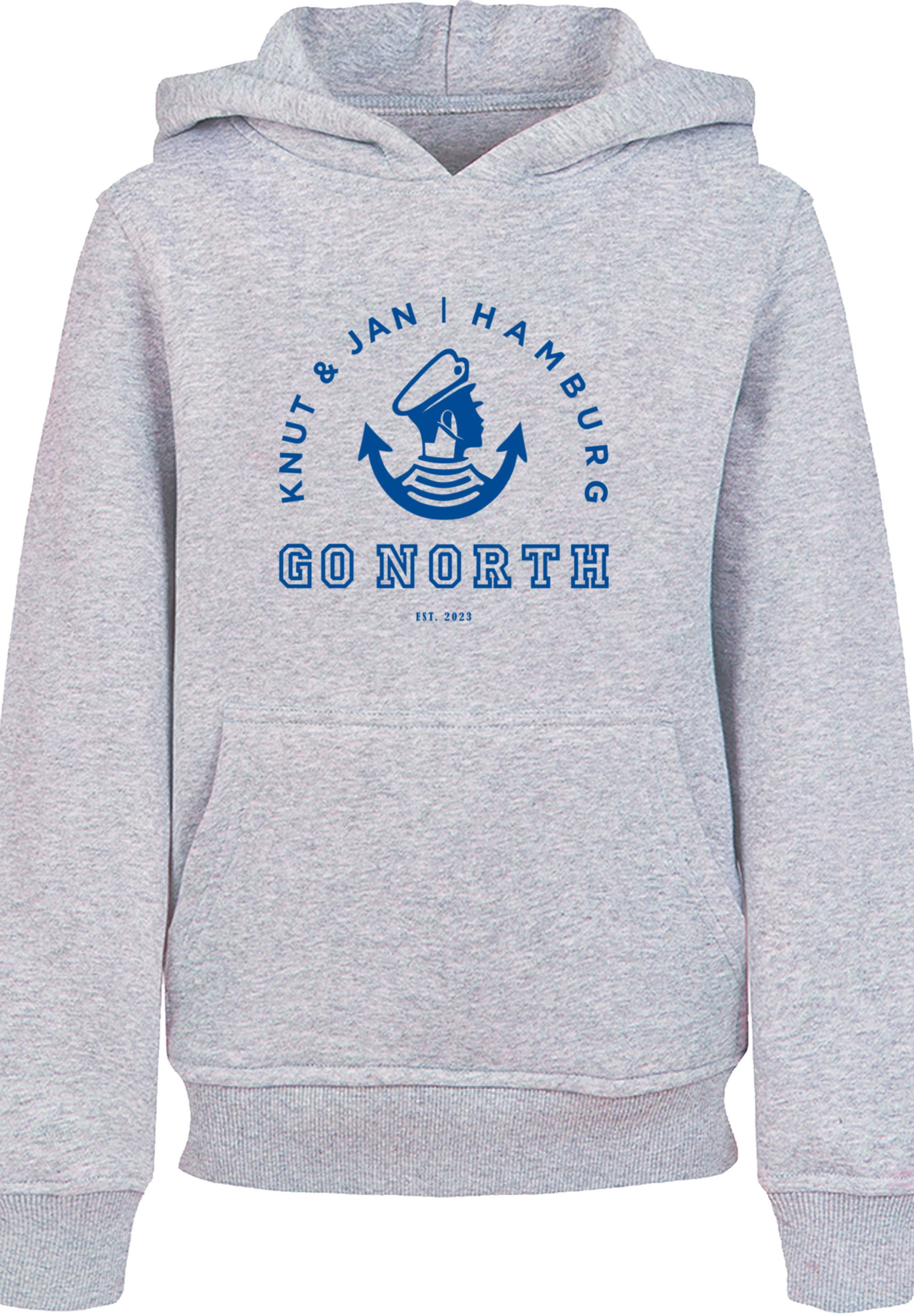 

Пуловер F4NT4STIC Hoodie Go North Knut & Jan Hamburg Logo, цвет grau meliert