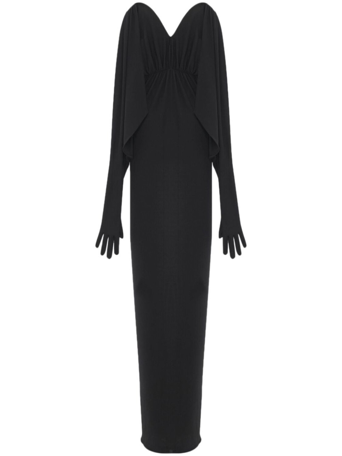 

Saint Laurent платье макси без бретелей, черный