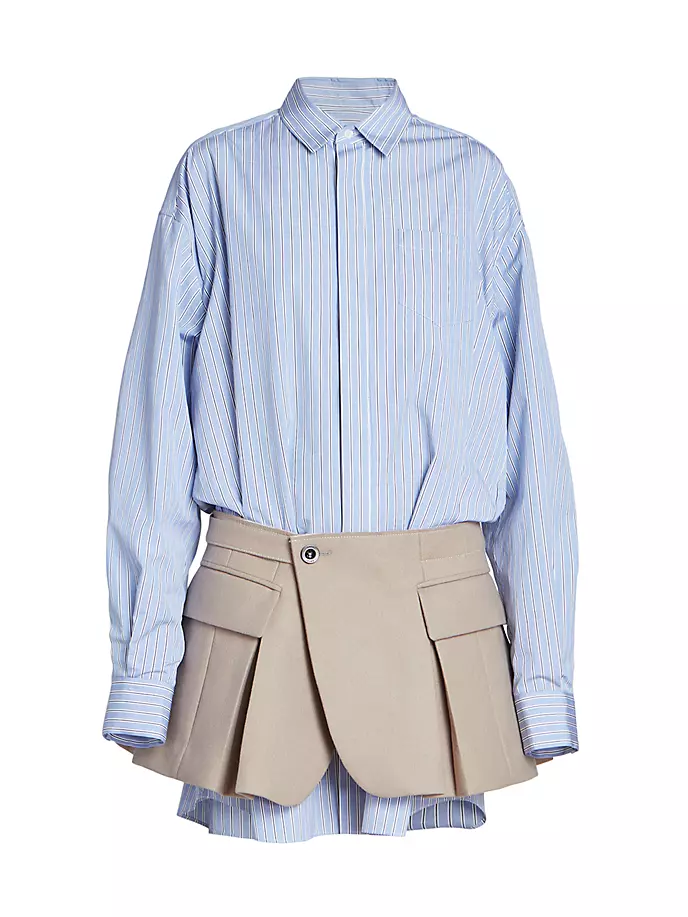 

Платье-рубашка Thomas Mason из поплина Sacai, цвет light blue stripe beige
