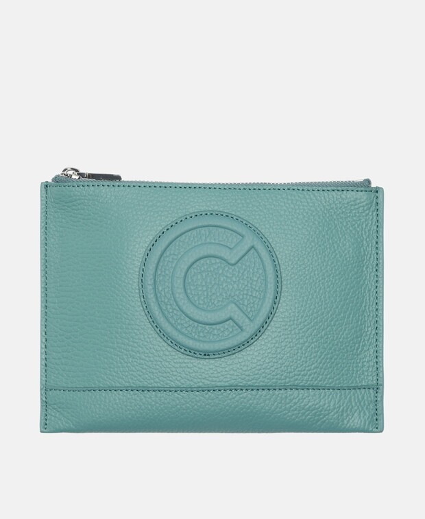

Кожаный клатч Coccinelle, бирюзовый