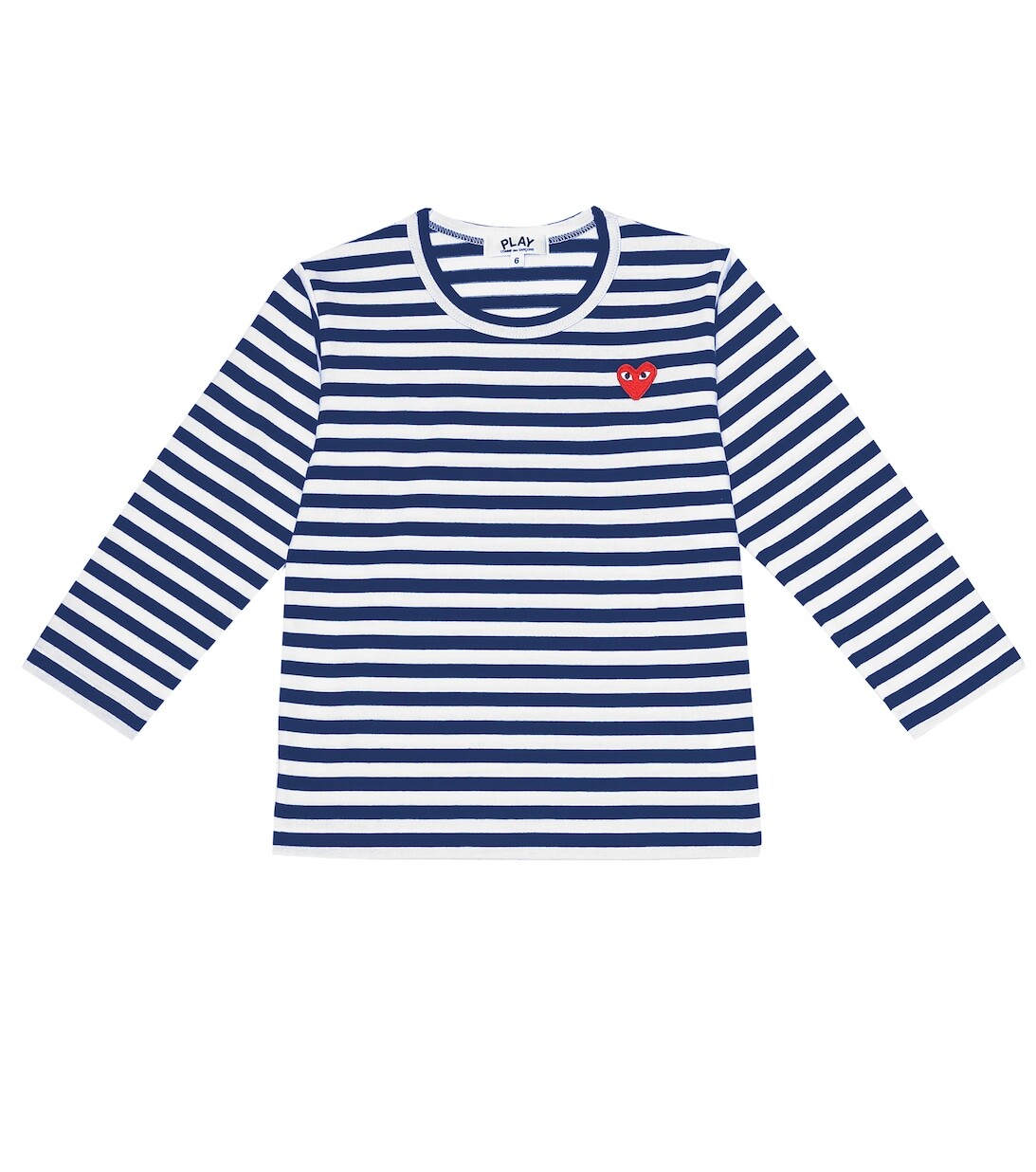 

Полосатая футболка из хлопкового джерси Comme des Garçons Play, синий